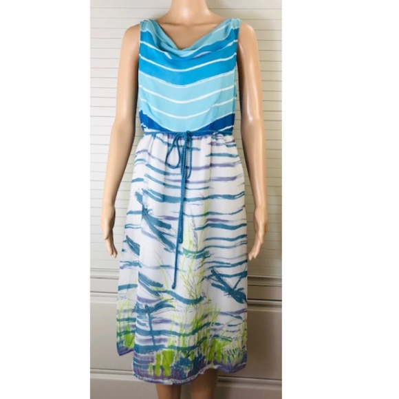 NWT Anthropologie by We Love Vera Draper Neck Midi Dress w Underdress Slip 10 - Picture 3 of 12